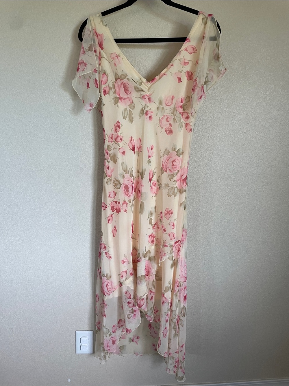 Vintage Alyn Paige Y2K Floral Maxi Dress 7/8 Sheer Overlay 90s Wedding Guest